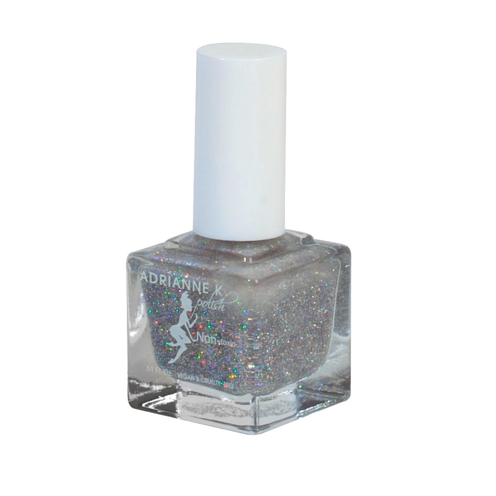 Glitter Nail Polish by ADRIANNE K – Clear Topcoat | 10-Free, Vegan, .51 fl oz